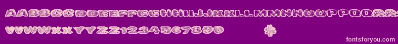 Dangerwaffles-Schriftart – Rosa Schriften auf violettem Hintergrund