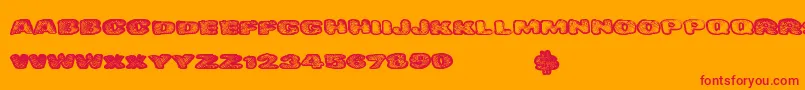 Dangerwaffles Font – Red Fonts on Orange Background