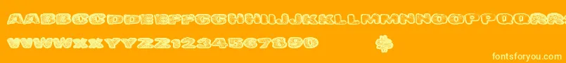 Dangerwaffles Font – Yellow Fonts on Orange Background