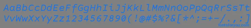 フォントCourierPrimeCodeItalic – 灰色の背景に青い文字