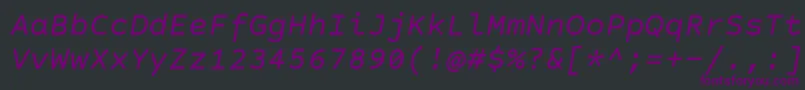 フォントCourierPrimeCodeItalic – 黒い背景に紫のフォント