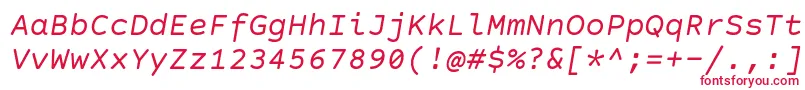 フォントCourierPrimeCodeItalic – 赤い文字