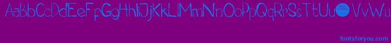 フォントMarsInside – 紫色の背景に青い文字