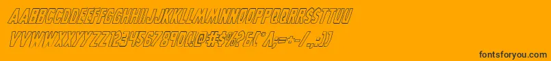 Fonte Grimghostoutlineital – fontes pretas em um fundo laranja