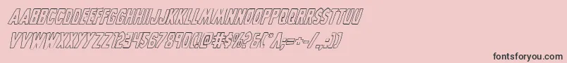 Шрифт Grimghostoutlineital – чёрные шрифты на розовом фоне
