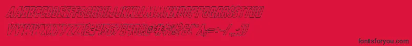 Grimghostoutlineital Font – Black Fonts on Red Background