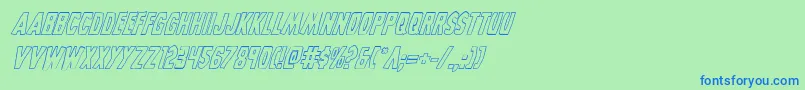 Grimghostoutlineital Font – Blue Fonts on Green Background