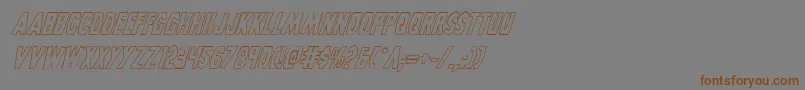 Grimghostoutlineital-Schriftart – Braune Schriften auf grauem Hintergrund