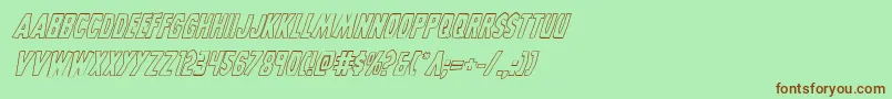 Weitere Informationen zur Grimghostoutlineital-Schriftart Grimghostoutlineital-Schriftart – Braune Schriften auf grünem Hintergrund