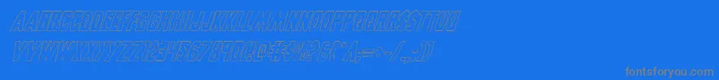 Grimghostoutlineital Font – Gray Fonts on Blue Background