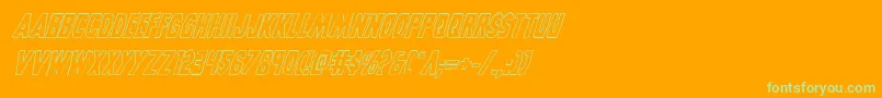 Grimghostoutlineital Font – Green Fonts on Orange Background