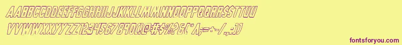 Grimghostoutlineital Font – Purple Fonts on Yellow Background