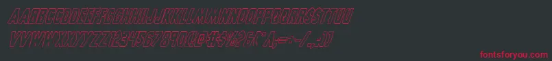フォントGrimghostoutlineital – 黒い背景に赤い文字