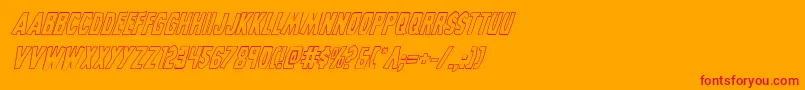 Grimghostoutlineital Font – Red Fonts on Orange Background