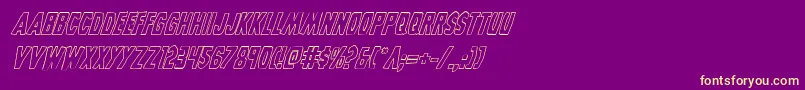 Шрифт Grimghostoutlineital – жёлтые шрифты на фиолетовом фоне