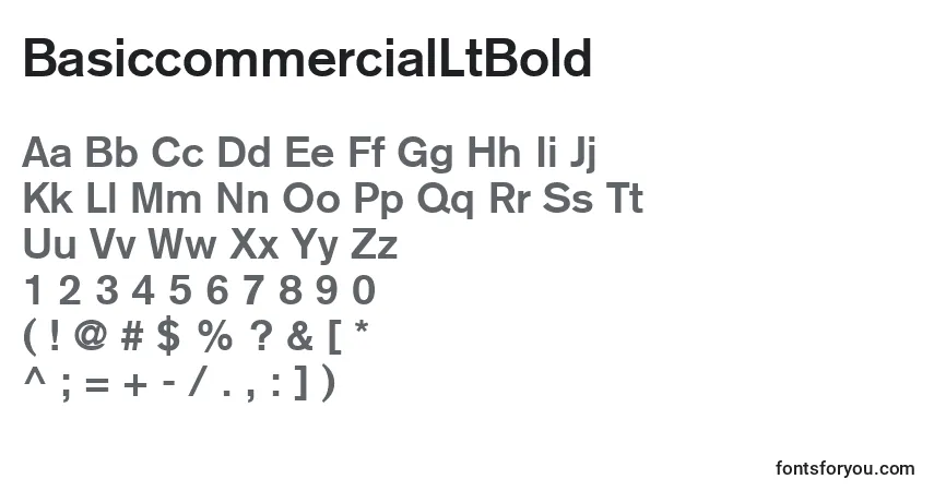Czcionka BasiccommercialLtBold – alfabet, cyfry, specjalne znaki