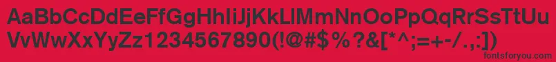 フォントBasiccommercialLtBold – 赤い背景に黒い文字