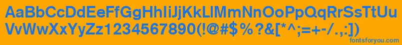 フォントBasiccommercialLtBold – オレンジの背景に青い文字