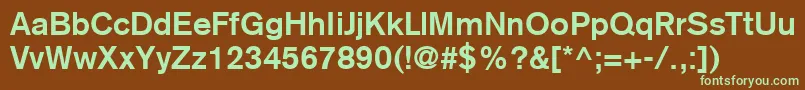 BasiccommercialLtBold-fontti – vihreät fontit ruskealla taustalla