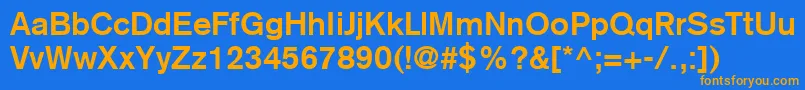 BasiccommercialLtBold Font – Orange Fonts on Blue Background