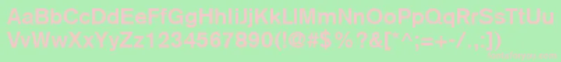 フォントBasiccommercialLtBold – 緑の背景にピンクのフォント