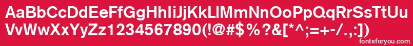 フォントBasiccommercialLtBold – 赤い背景に白い文字