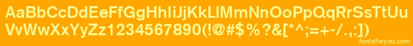BasiccommercialLtBold Font – Yellow Fonts on Orange Background