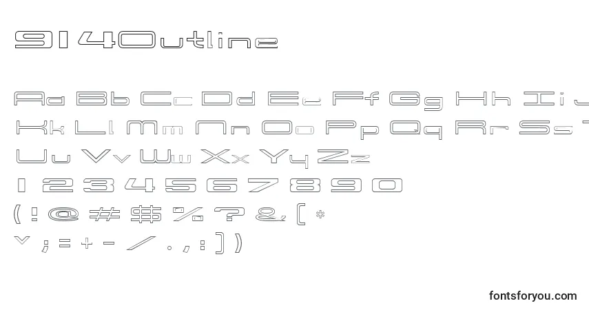 Шрифт 914Outline – алфавит, цифры, специальные символы