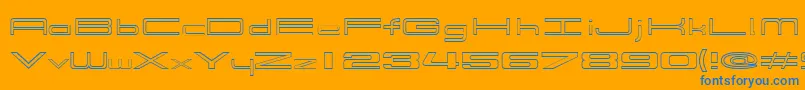 914Outline Font – Blue Fonts on Orange Background