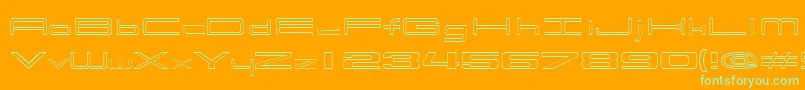 914Outline Font – Green Fonts on Orange Background