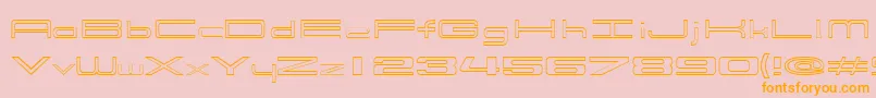 914Outline-Schriftart – Orangefarbene Schriften auf rosa Hintergrund