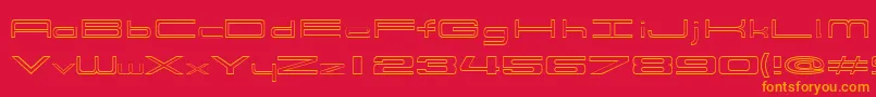 914Outline Font – Orange Fonts on Red Background