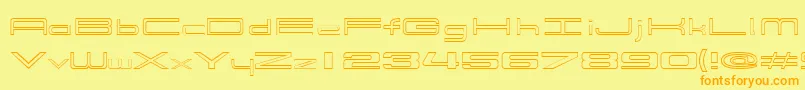 914Outline Font – Orange Fonts on Yellow Background