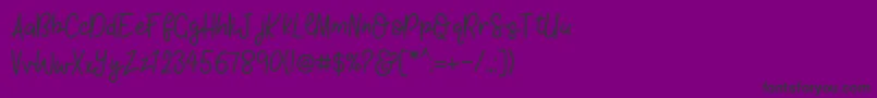 KhBlacklineScriptMedium Font – Black Fonts on Purple Background