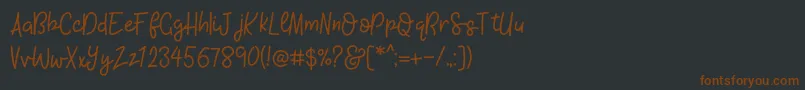 KhBlacklineScriptMedium Font – Brown Fonts on Black Background