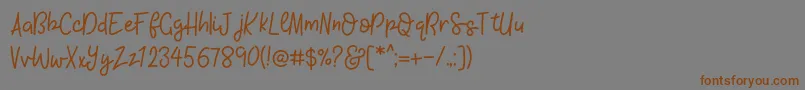 KhBlacklineScriptMedium Font – Brown Fonts on Gray Background