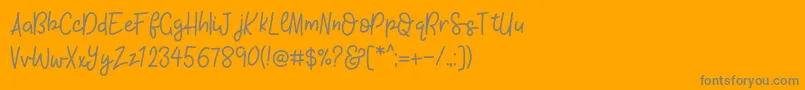 KhBlacklineScriptMedium Font – Gray Fonts on Orange Background