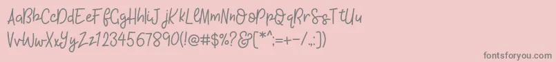KhBlacklineScriptMedium Font – Gray Fonts on Pink Background