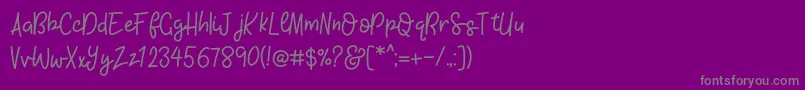KhBlacklineScriptMedium Font – Gray Fonts on Purple Background