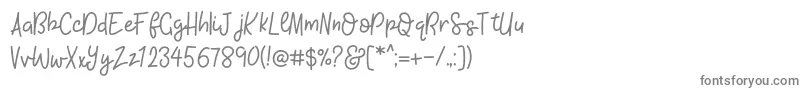 フォントKhBlacklineScriptMedium – 白い背景に灰色の文字