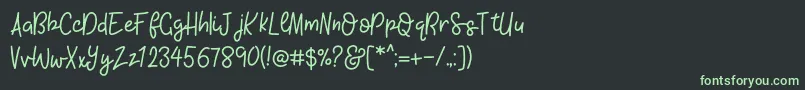 KhBlacklineScriptMedium Font – Green Fonts on Black Background