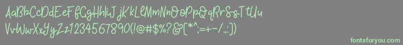 KhBlacklineScriptMedium Font – Green Fonts on Gray Background