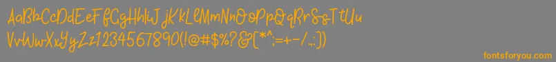KhBlacklineScriptMedium Font – Orange Fonts on Gray Background