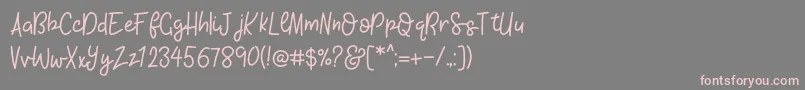KhBlacklineScriptMedium Font – Pink Fonts on Gray Background