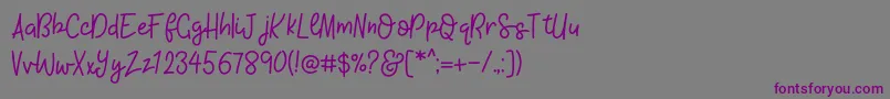 KhBlacklineScriptMedium Font – Purple Fonts on Gray Background