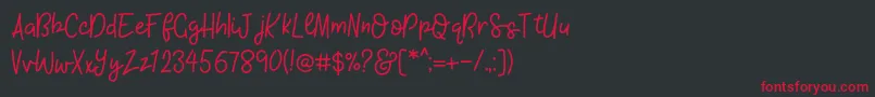 KhBlacklineScriptMedium Font – Red Fonts on Black Background