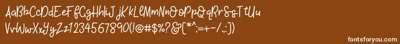 KhBlacklineScriptMedium Font – White Fonts on Brown Background