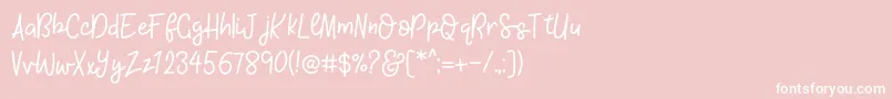 Шрифт KhBlacklineScriptMedium – белые шрифты на розовом фоне