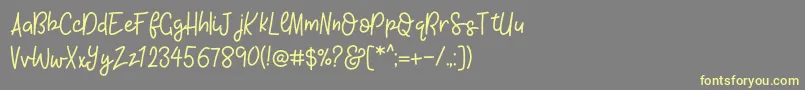 KhBlacklineScriptMedium Font – Yellow Fonts on Gray Background