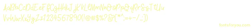 KhBlacklineScriptMedium Font – Yellow Fonts on White Background